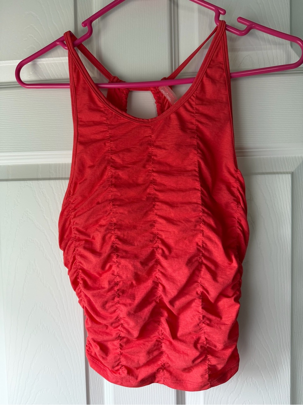 FP MOVEMENT Free Fold Tank. Ruched Red Tank Top